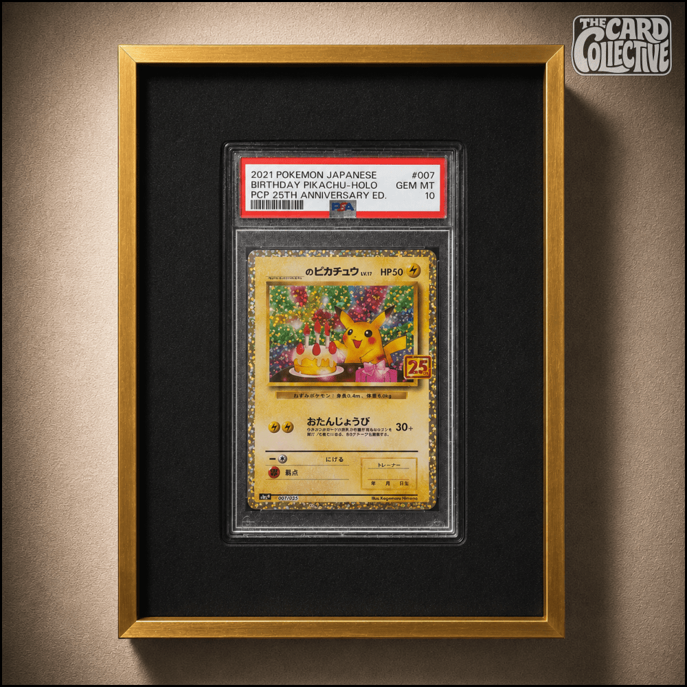 Premium aluminium metal trading card wall display frame case for Pokémon cards, MTG cards, Yu-Gi-Oh! cards, One Piece cards and sports cards, graded card wall display, PSA card frame, CGC card display, BGS slab display, One Touch magnetic holder display,