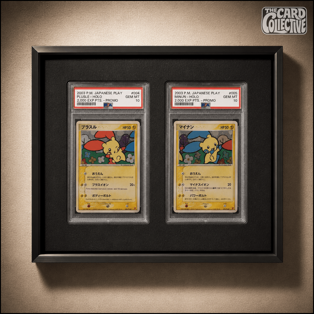 Premium aluminium metal trading card wall display frame case for Pokémon cards, MTG cards, Yu-Gi-Oh! cards, One Piece cards and sports cards, graded card wall display, PSA card frame, CGC card display, BGS slab display, One Touch magnetic holder display,