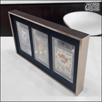 Premium aluminium metal trading card wall display frame case for Pokémon cards, MTG cards, Yu-Gi-Oh! cards, One Piece cards and sports cards, graded card wall display, PSA card frame, CGC card display, BGS slab display, One Touch magnetic holder display,
