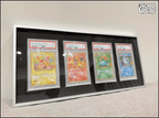 Premium aluminium metal trading card wall display frame case for Pokémon cards, MTG cards, Yu-Gi-Oh! cards, One Piece cards and sports cards, graded card wall display, PSA card frame, CGC card display, BGS slab display, One Touch magnetic holder display,