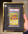 Premium aluminium metal trading card wall display frame case for Pokémon cards, MTG cards, Yu-Gi-Oh! cards, One Piece cards and sports cards, graded card wall display, PSA card frame, CGC card display, BGS slab display, One Touch magnetic holder display,