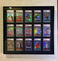 Premium aluminium metal trading card wall display frame case for Pokémon cards, MTG cards, Yu-Gi-Oh! cards, One Piece cards and sports cards, graded card wall display, PSA card frame, CGC card display, BGS slab display, One Touch magnetic holder display,